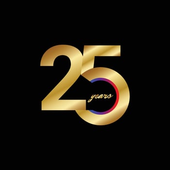 25 Years Anniversary Celebration Vector Template Design Illustration