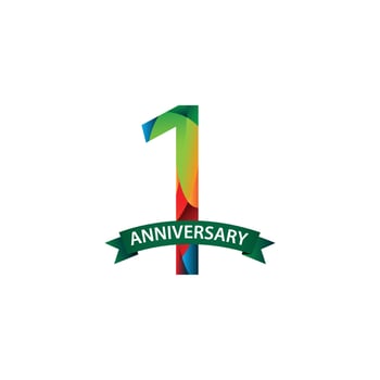 1 Years Anniversary Celebration Vector Template Design Illustration
