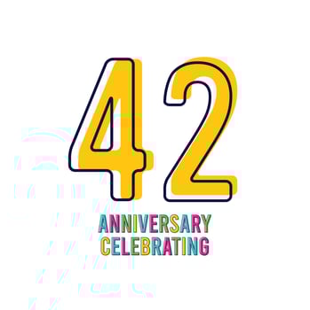 42 Years Anniversary Celebration Vector Template Design Illustration