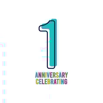 1 St Anniversary Celebration Vector Template Design Illustration