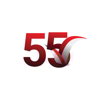 55 Years Anniversary Celebration Vector Template Design Illustration