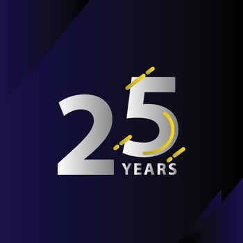 25 Years Anniversary Celebration Vector Template Design Illustration