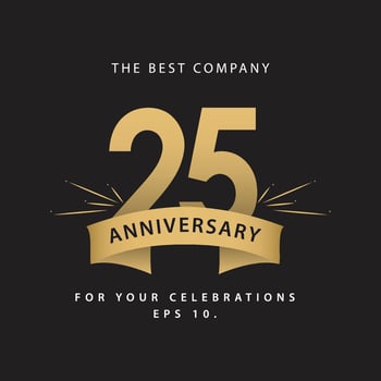 25 Years Anniversary Celebration Vector Template Design Illustration