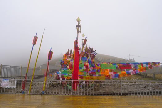 Tibetan Buddhist temple in Laji Shan Qinghai Province China photo