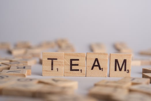 TEAM wooden tile font  concept photo