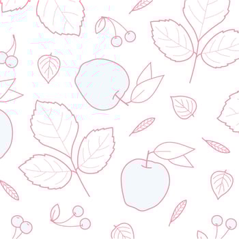 White background with many autumn foliage - Vector