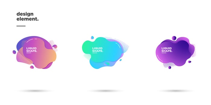 modern abstract Gradient abstract flowing liquid shapes vector