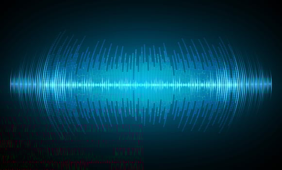 Sound waves oscillating dark light vector