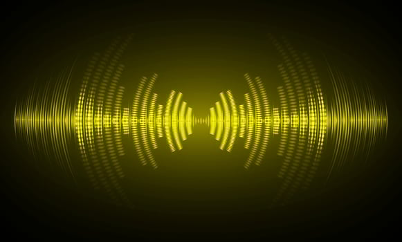 Sound waves oscillating dark light vector