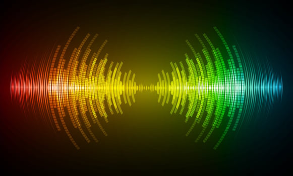 Sound waves oscillating dark light vector
