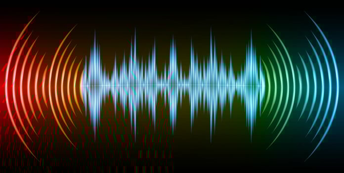 Sound waves oscillating dark light vector