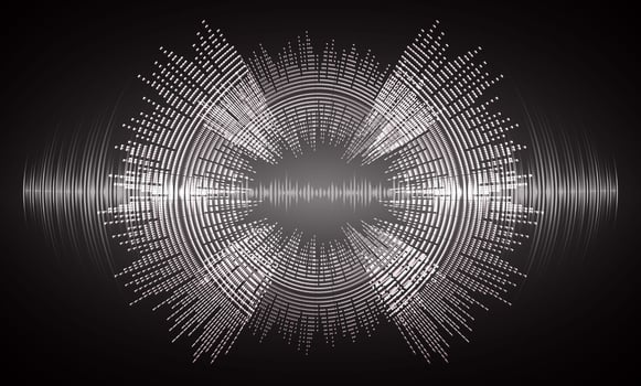 Sound waves oscillating dark lig vector
