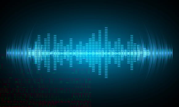 Sound waves oscillating dark light vector