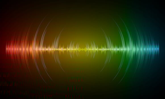 Sound waves oscillating dark light vector