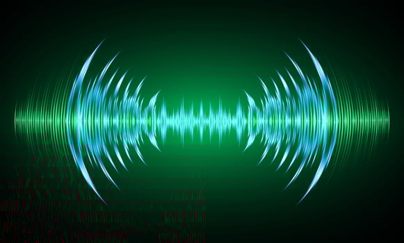Sound waves oscillating dark light vector