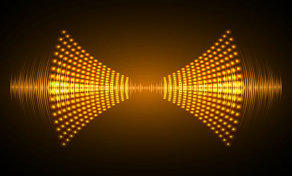 Sound waves oscillating dark light vector
