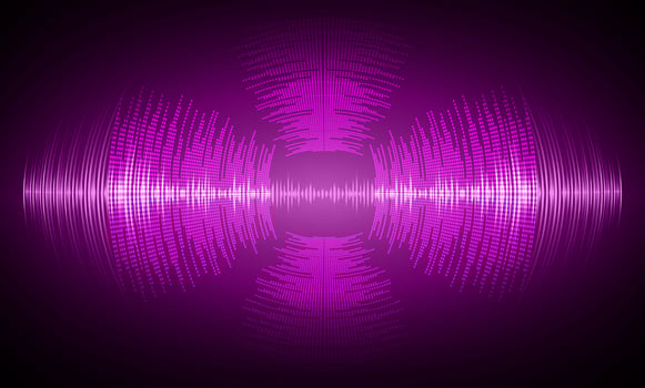 Sound waves oscillating dark light vector