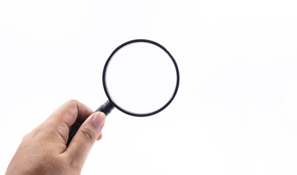 Magnifier in hand photo