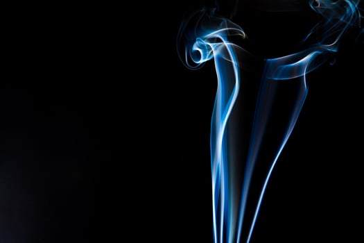 Blue smoke on black background, smoke abstract photo