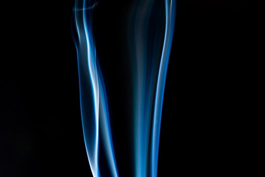 Blue smoke on black background, smoke abstract photo