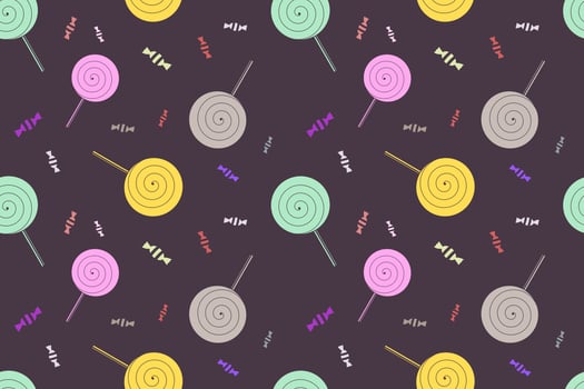 Candy and Lollipop Seamless Pattern Design vector