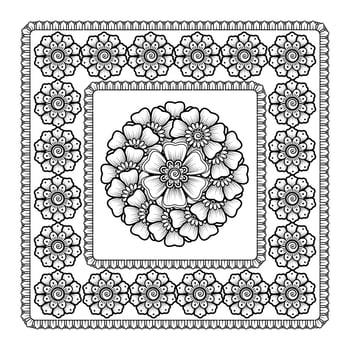 Mehndi flower for henna, mehndi, tattoo, decoration. vector