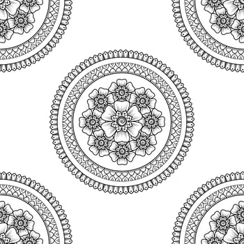 Mehndi flower for henna, mehndi, tattoo, decoration. vector