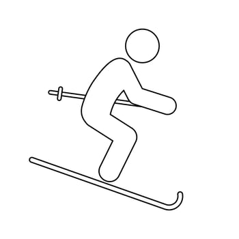 Skiing man icon People in motion active lifestyle sign vector
