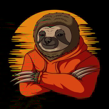 Stylish sloth vector illustration