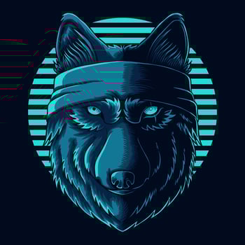 Wolf head wear bandana vector illustration