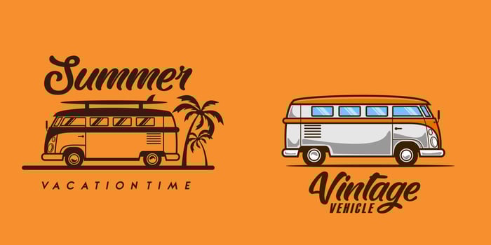 summer vintage logo vector