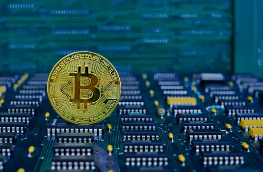Golden bitcoin cryptocurrency new version photo