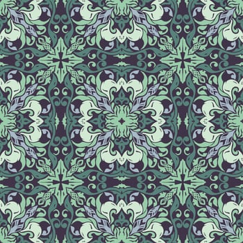 Floral seamless pattern background green color vector