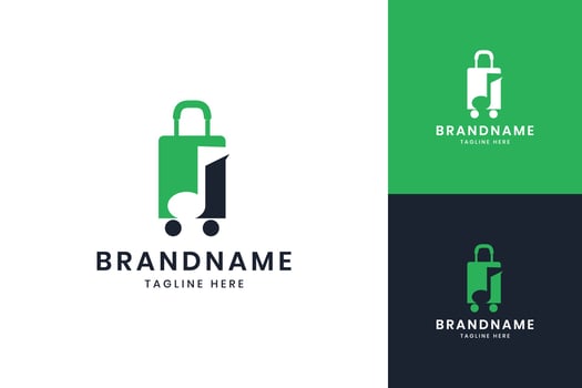 travel music negative space logo design vector