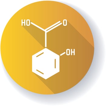 Salicylic acid orange flat design long shadow glyph icon vector