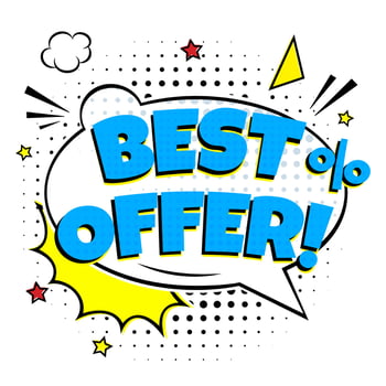 Pop art comic sale discount promotion banner. vector