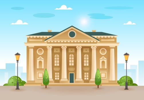 Palace, courthouse, theater, parliament or museum. City building vector