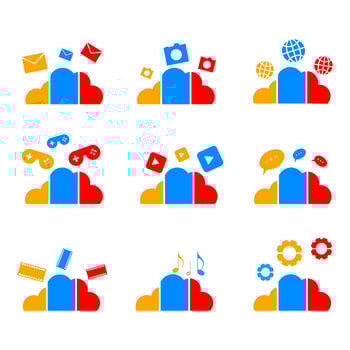 Icon app set logo design template vector