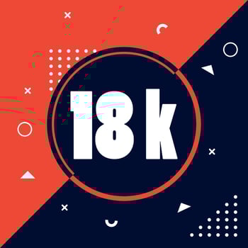 18k followers with memphis style vector