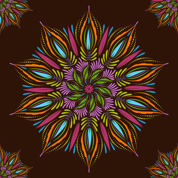 Seamless vector mandala pattern. Indian, tibetan, ottoman motifs