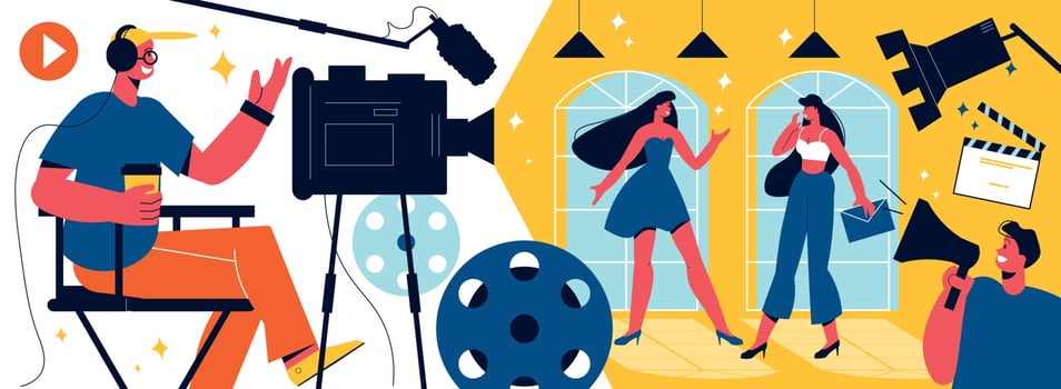 Cinema Shooting Horizontal Composition vector