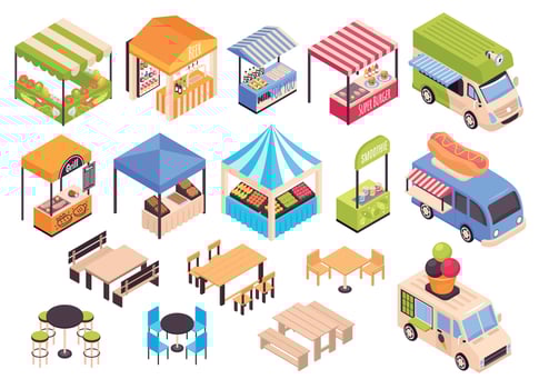 Fair Food Court Set vector
