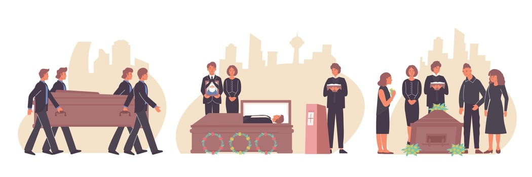 Flat Funeral Rites Compositions vector