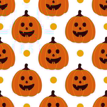seamless pattern with pumpkin. Funny pumpkins pattern. Happy Halloween vector