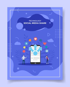 mobile sharing content concept for template of banners vector
