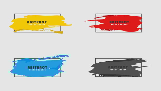 Set Of Colorful Paintbrush Texture Frame Banner Design vector