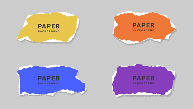Realistic Collection Colorful Paper Torn Frame Template vector