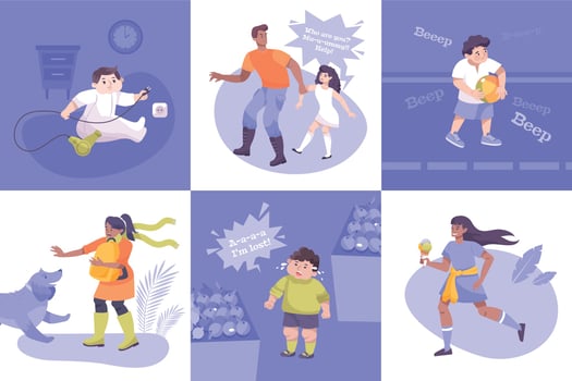 Child Safety Square Set vector