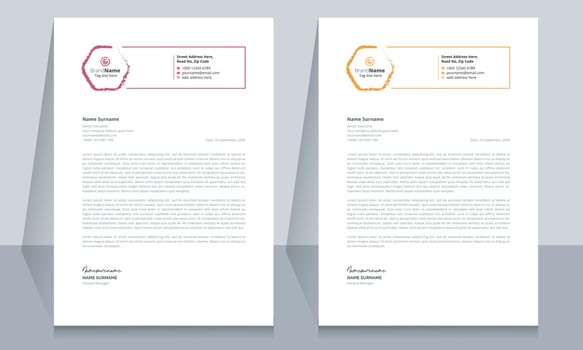 Creative simple and professional letterhead template vector