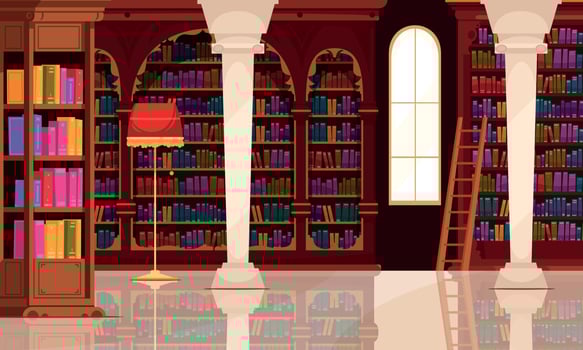 Vintage Book Library Composition vector
